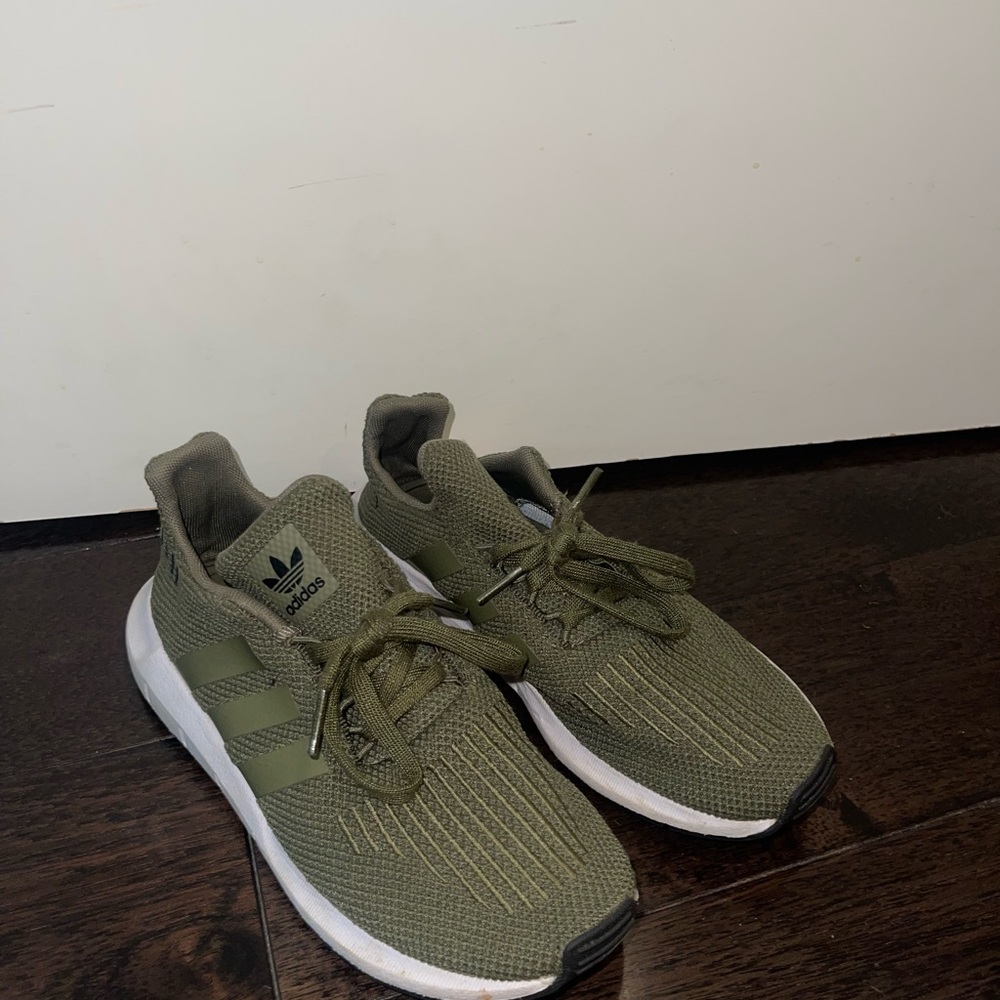 Adidas olive green shoes. Size 6